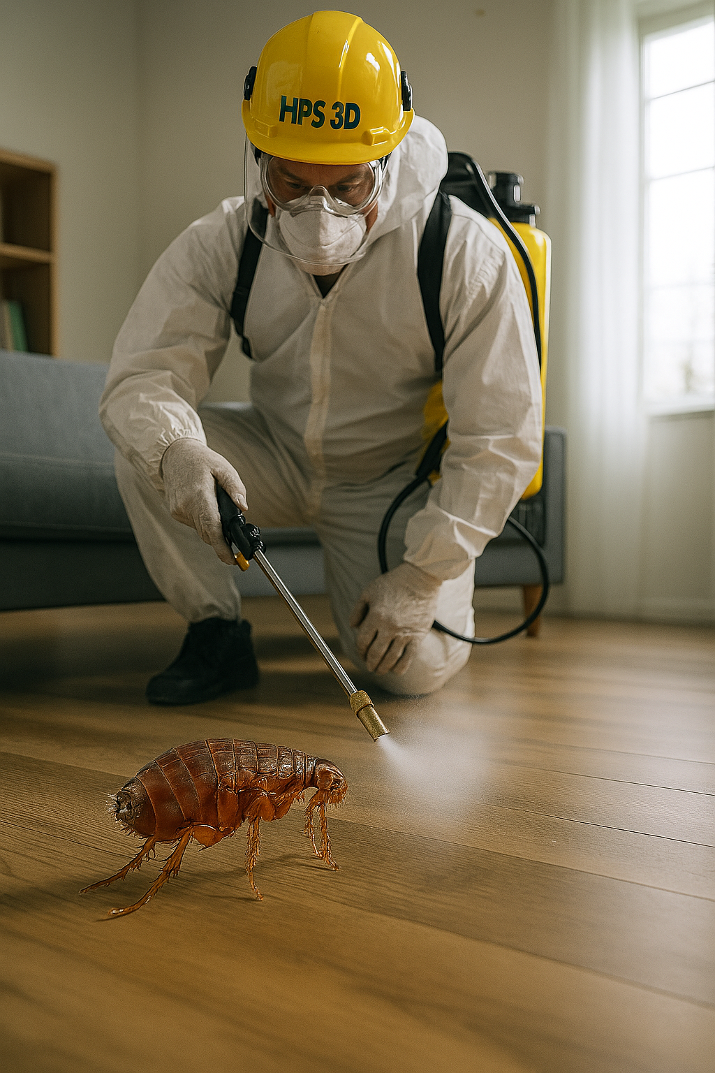 Image représentant une intervention rapide et garantie contre les puces par HPS3D.